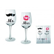 Wijnglazen Mr & Mrs